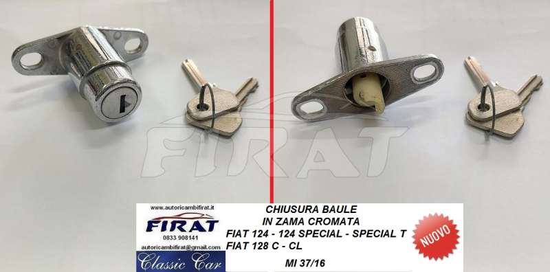 CHIUSURA BAULE FIAT 124 128 CROM. (37/16)